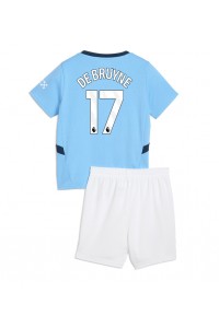 Fotbalové Dres Manchester City Kevin De Bruyne #17 Dětské Domácí Oblečení 2024-25 Krátký Rukáv (+ trenýrky)